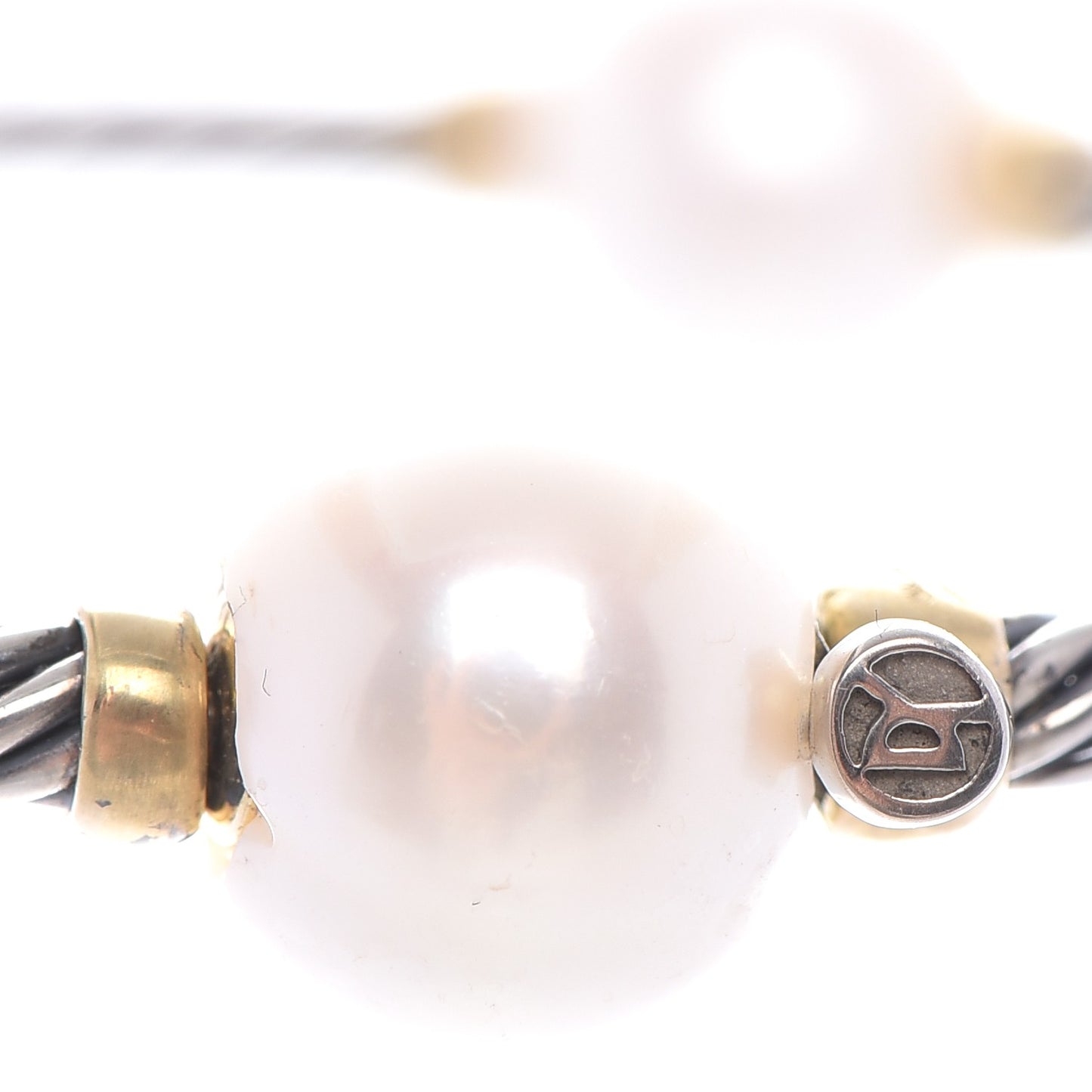 Sterling Silver 18K Yellow Gold Pearl Bracelet
