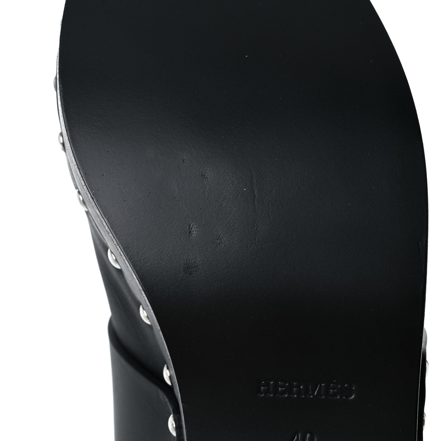 Hermes Calfskin Calya Mules 40 Black 9 of 10