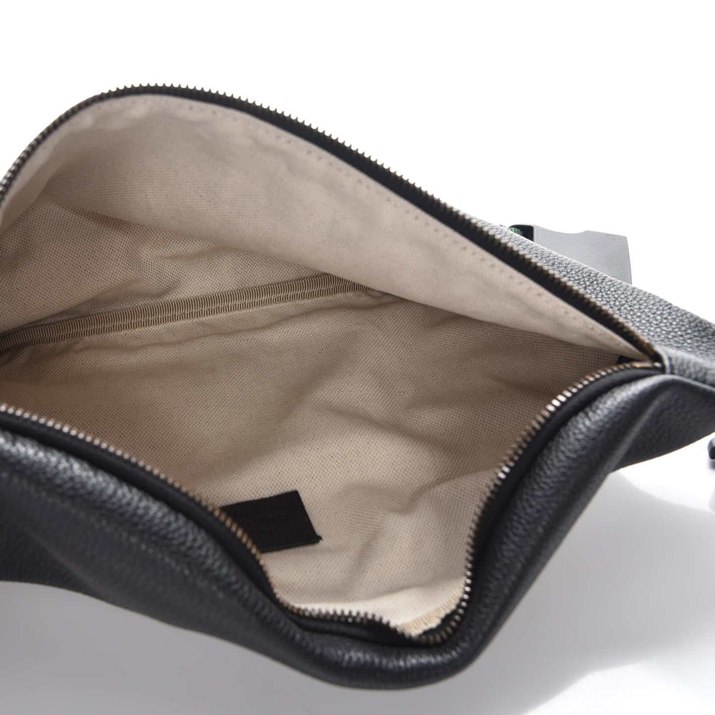 Grained Calfskin Logo Belt Bag Black