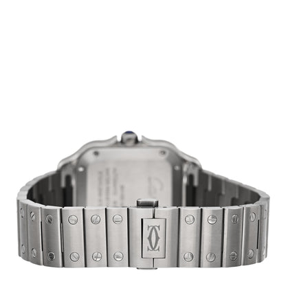 Cartier Stainless Steel Diamond Bezel 35mm Santos de Cartier Automatic Watch Blue 3 of 5