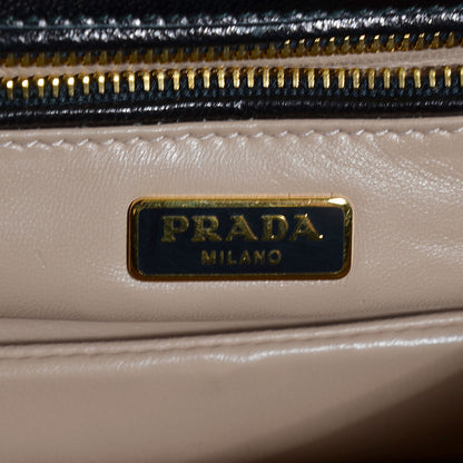 Prada Madras Embroidered Lips Flap Bag Nero Rosso 7 of 9