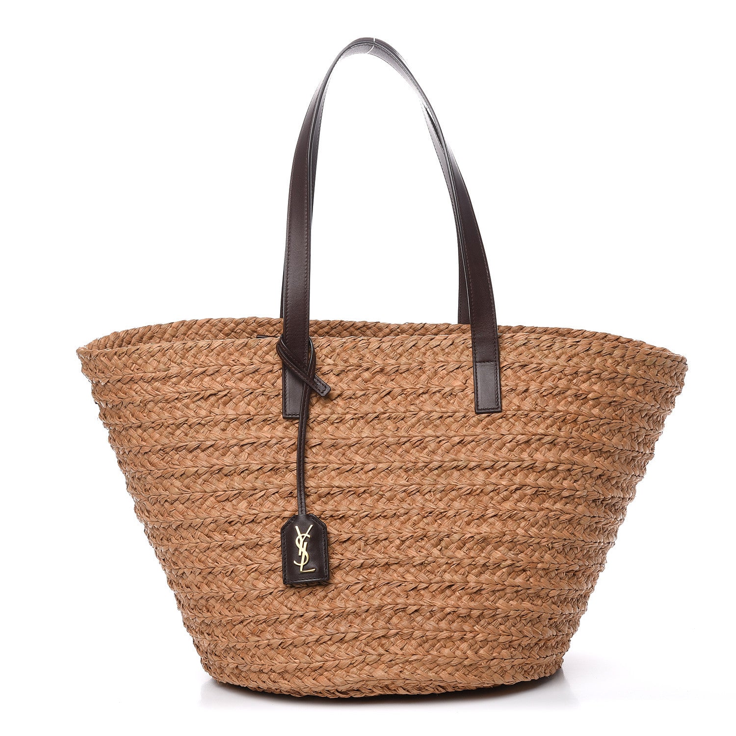 Saint Laurent Raffia Calfskin Medium Panier Tote 1 of 11