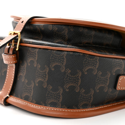 Celine Triomphe Canvas Medium Folco Bag Tan 9 of 9