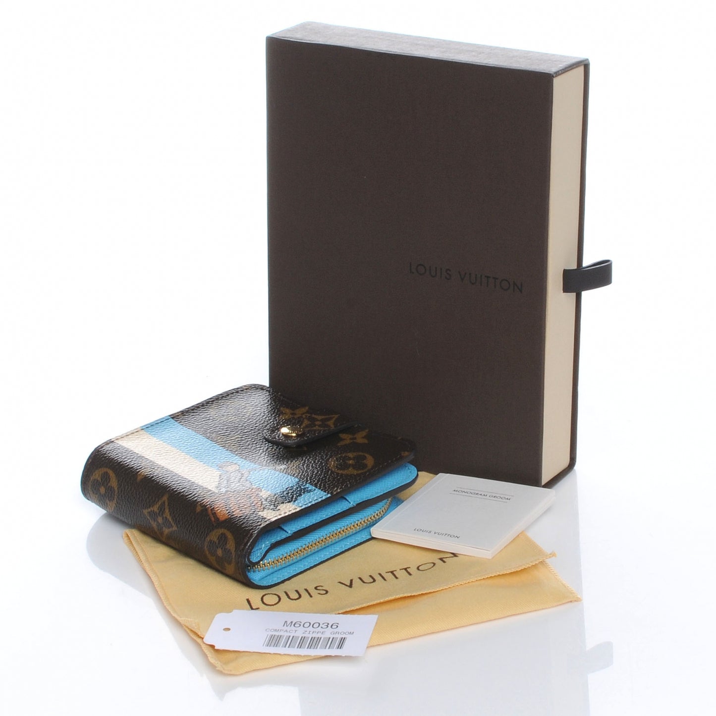 Monogram Groom Compact Zip Wallet Blue