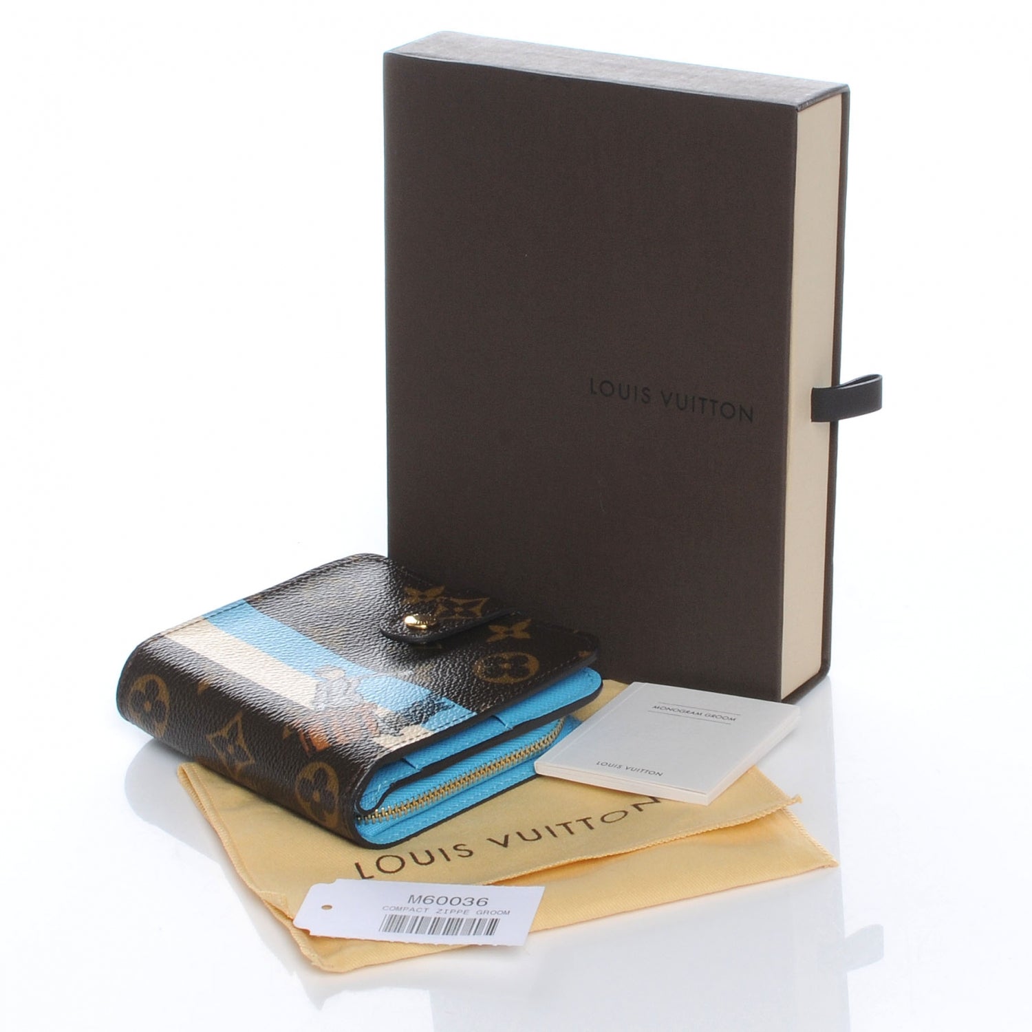 Louis Vuitton Monogram Groom Compact Zip Wallet Blue 9 of 9