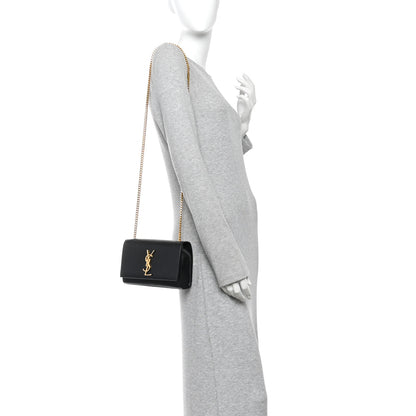 Saint Laurent Grain De Poudre Small Monogram Kate Satchel Black 2 of 9