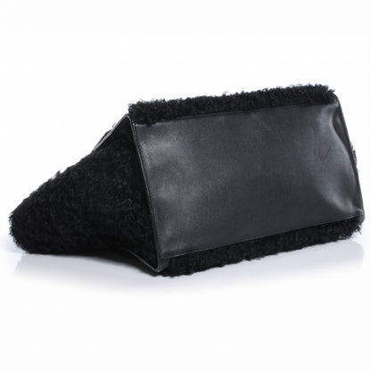 Celine Calfskin and Curly Lamb Small Trapeze Black 4 of 8