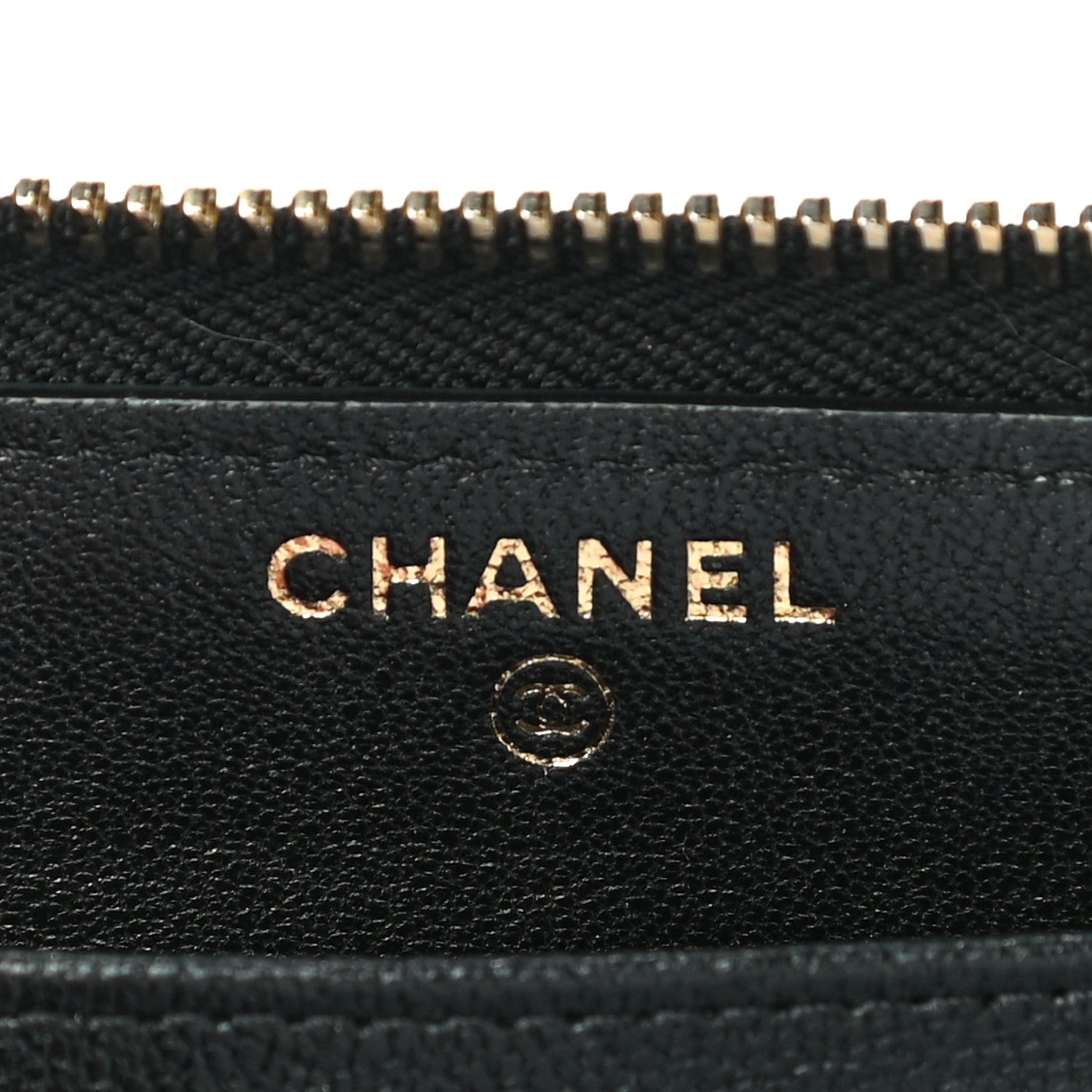 Chanel Sheepskin Chevron Quilted Mademoiselle Vintage Zip Around Wallet Black 7 of 12
