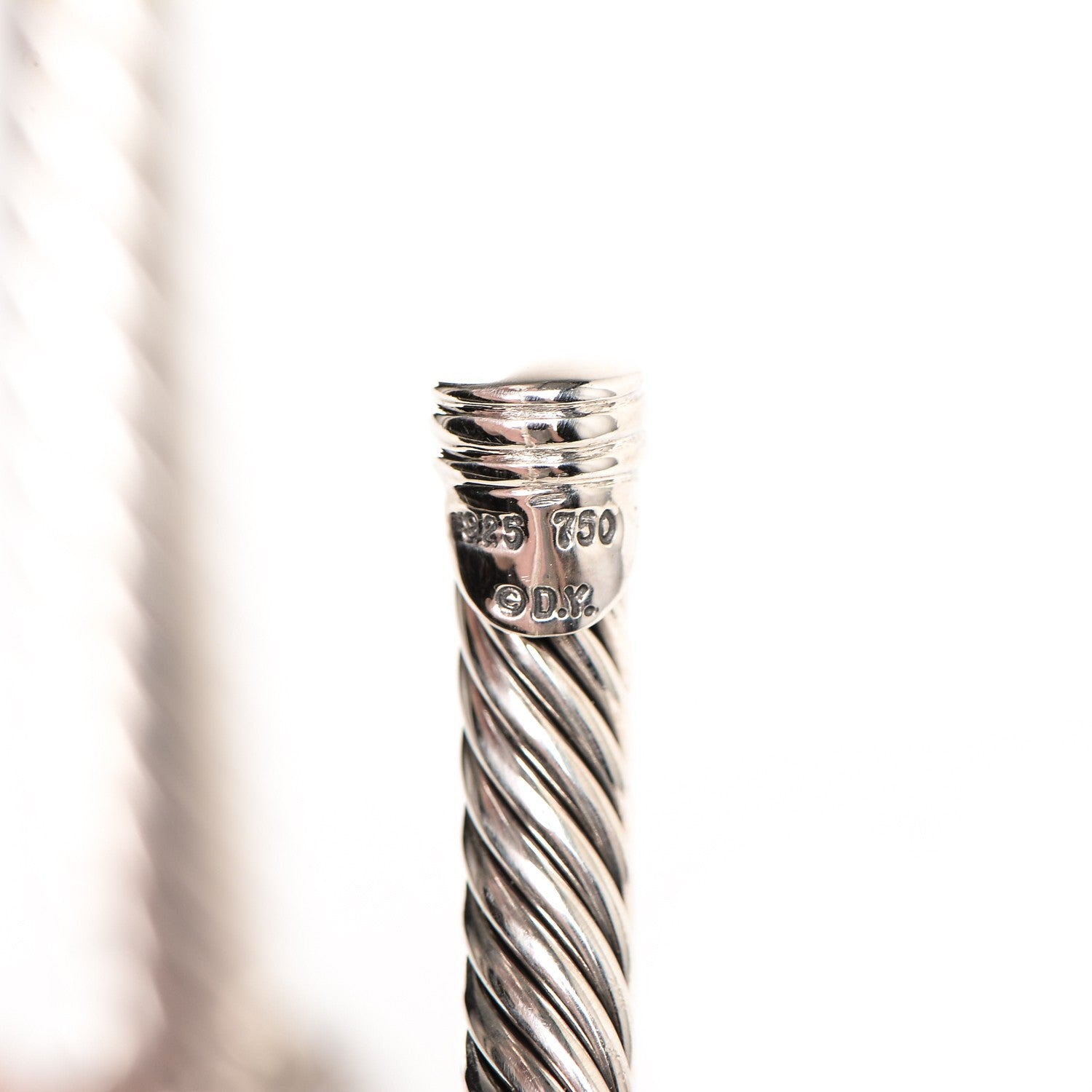David Yurman Sterling Silver Diamond 5mm Cable Classics Single Station Bracelet 5 of 5