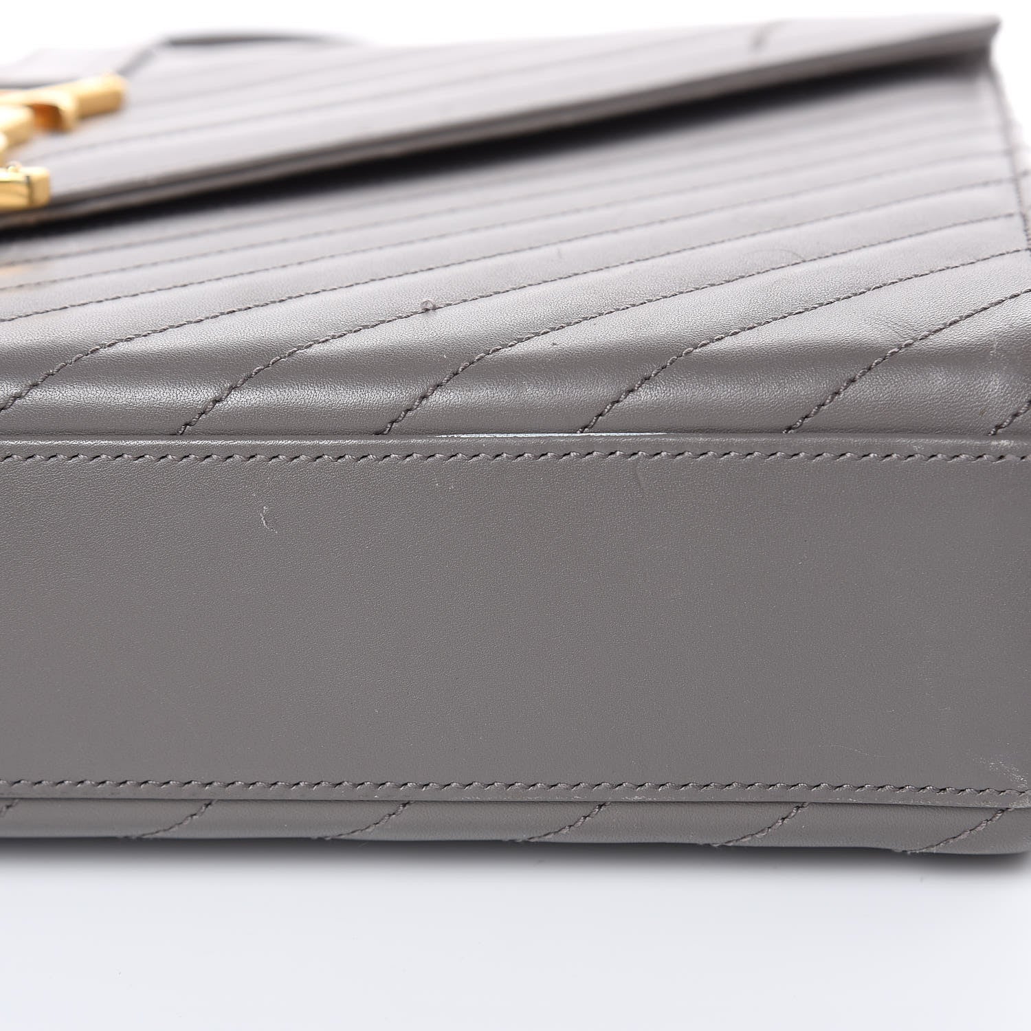 Saint Laurent Smooth Calfskin Matelasse Large Monogram Satchel Fog 10 of 15
