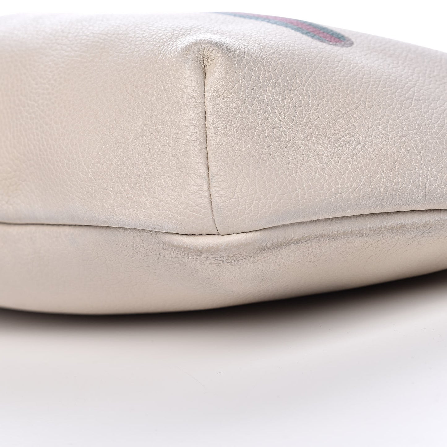 Grained Calfskin Logo Belt Bag White