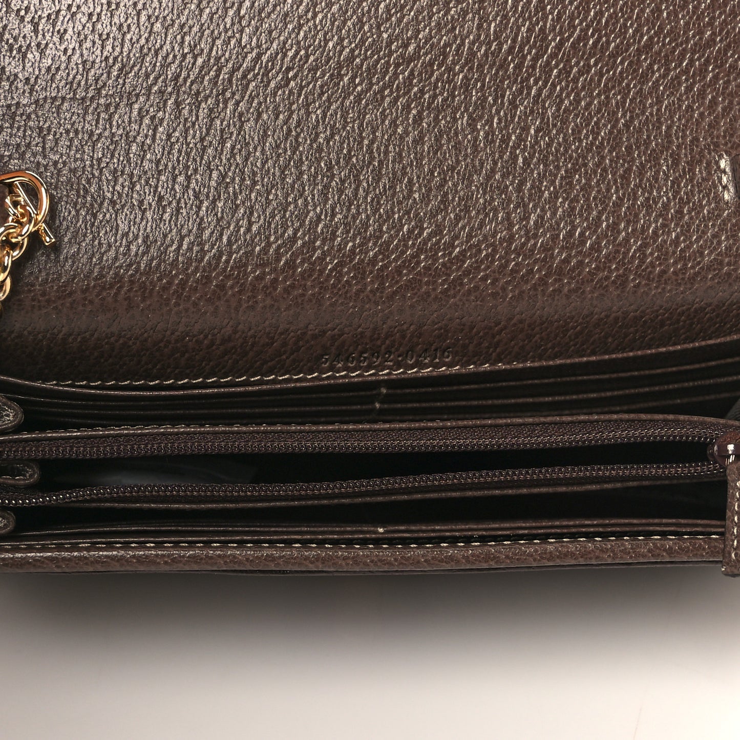 GG Supreme Monogram Web Ophidia Wallet On Chain Brown