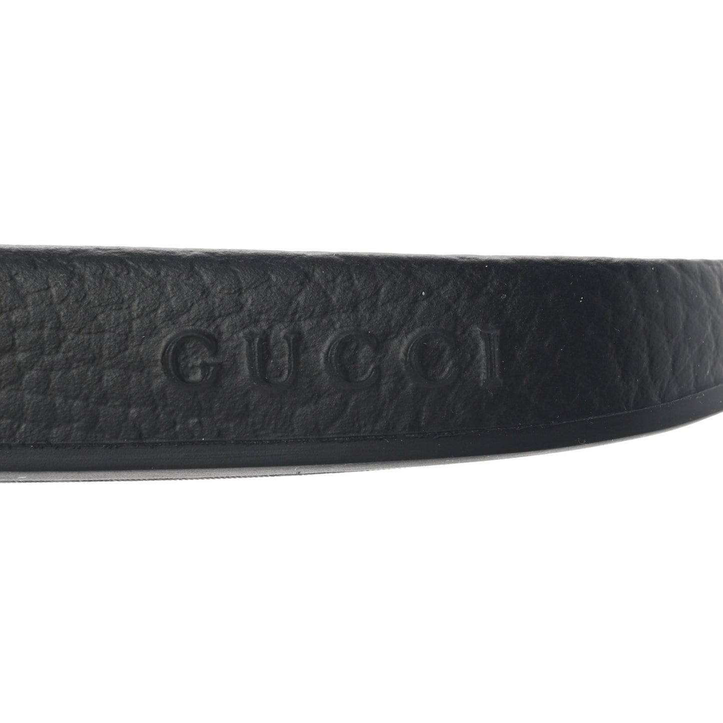 Rubber GG Monogram Perforated Womens Slide Sandals 38 Black