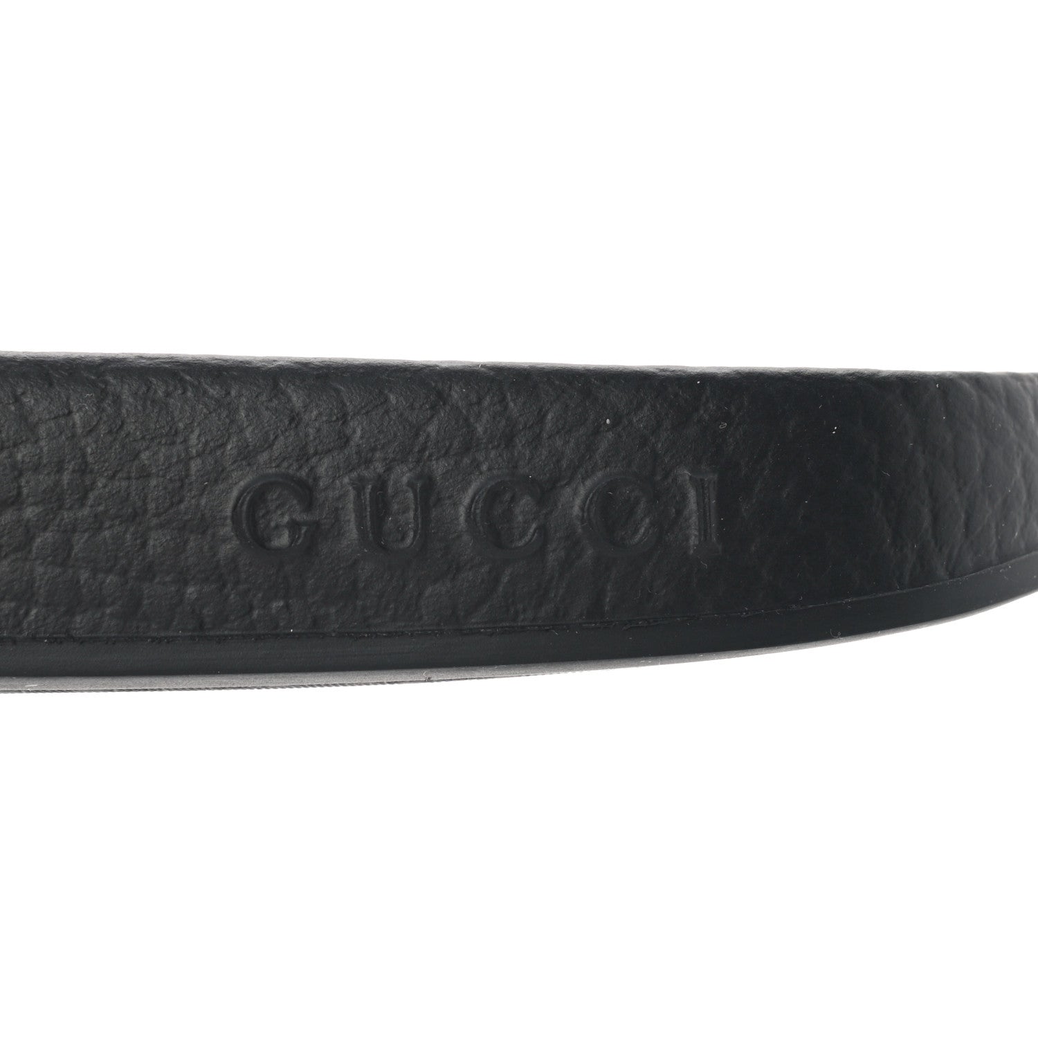 Gucci Rubber GG Monogram Perforated Womens Slide Sandals 38 Black 7 of 10