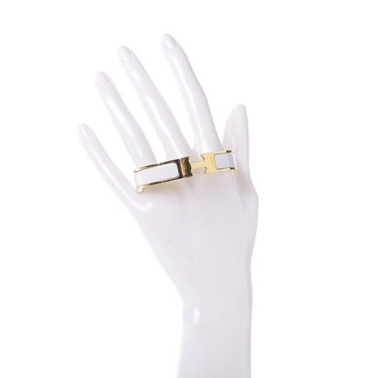 Hermes Enamel Narrow Clic Clac H Bracelet PM White 2 of 5
