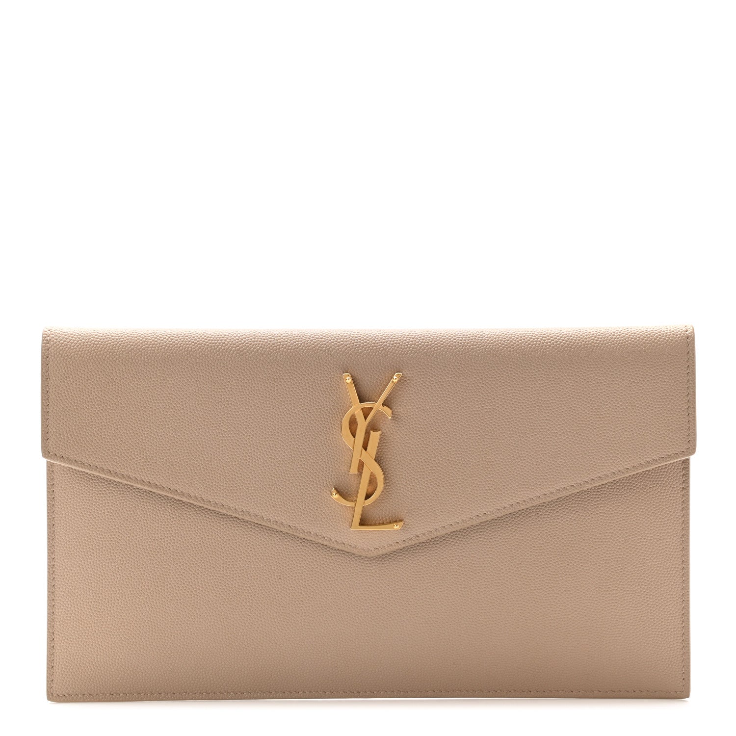 Saint Laurent Grain De Poudre Uptown Pouch Dark Beige 1 of 7