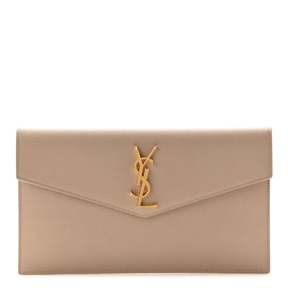 Saint Laurent Grain De Poudre Uptown Pouch Dark Beige 1 of 7