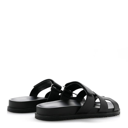 Hermes Calfskin Womens Chypre Sandals 41 Black 5 of 9