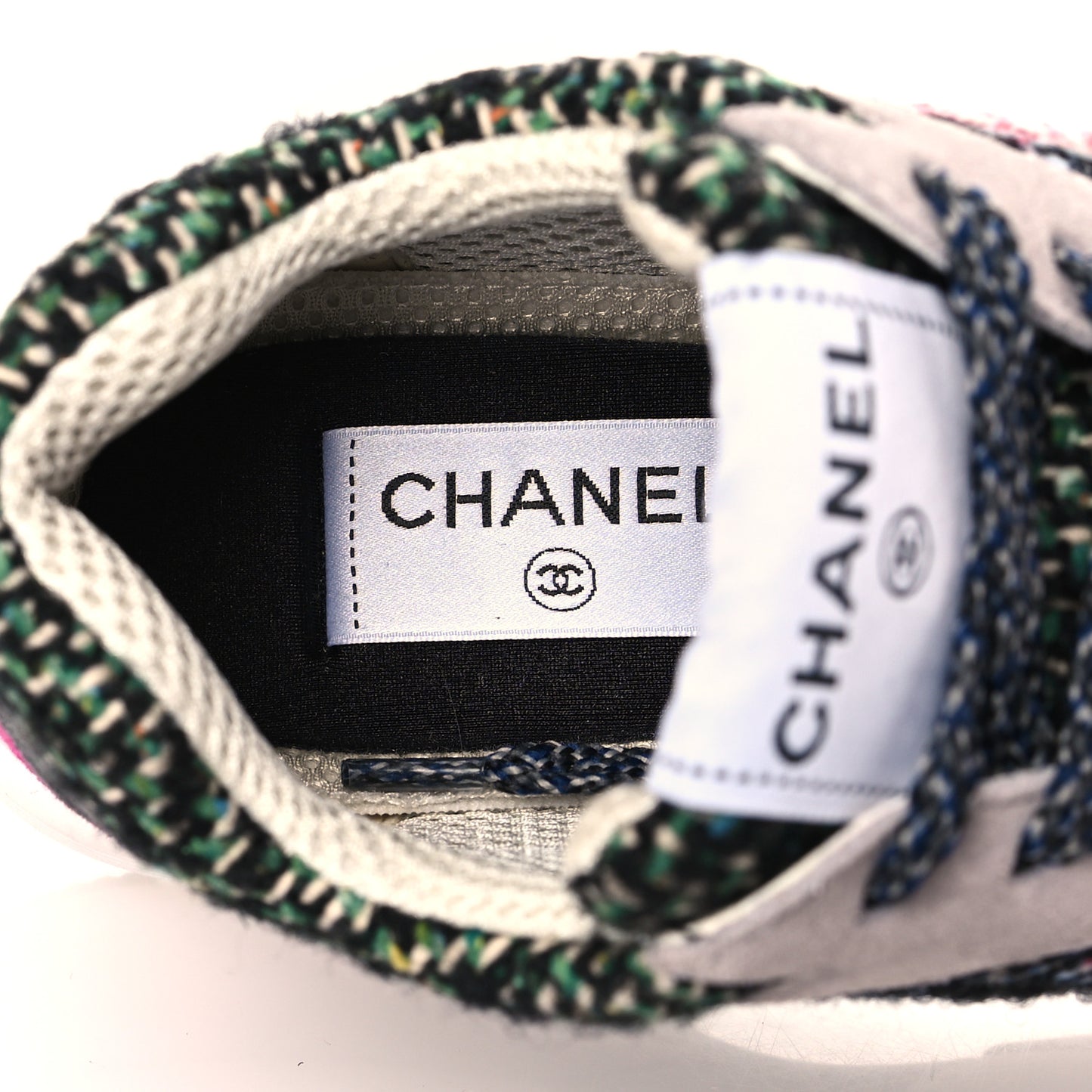 Tweed Suede CC Sneakers 36.5 Grey Pink Multicolor