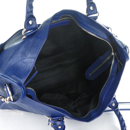 Balenciaga Chevre Metallic Silver Hardware Edge City Bleu Roi 5 of 7