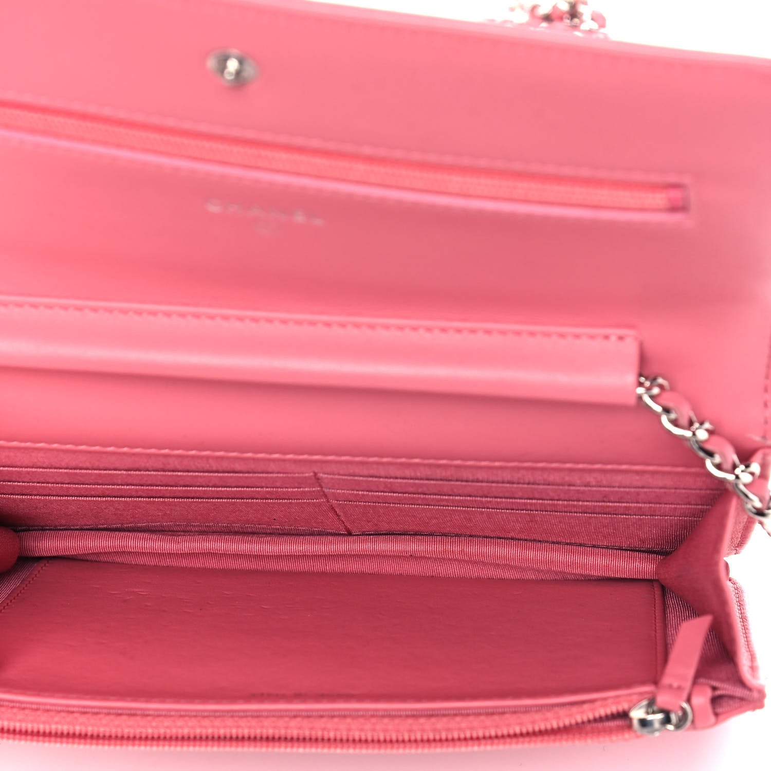Chanel Calfskin Chevron Quilted Boy Wallet On Chain WOC Pink 9 of 13
