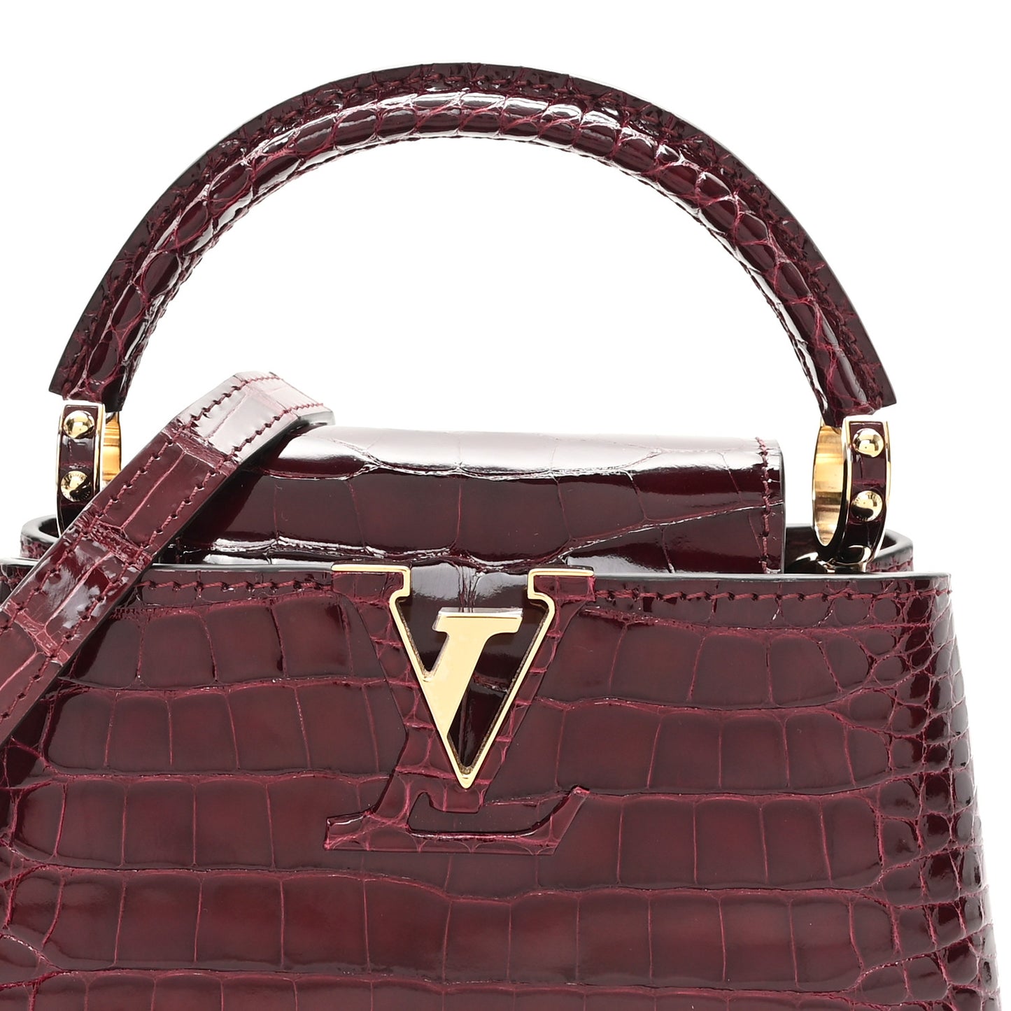 Crocodile Mini Capucines  Bordeaux