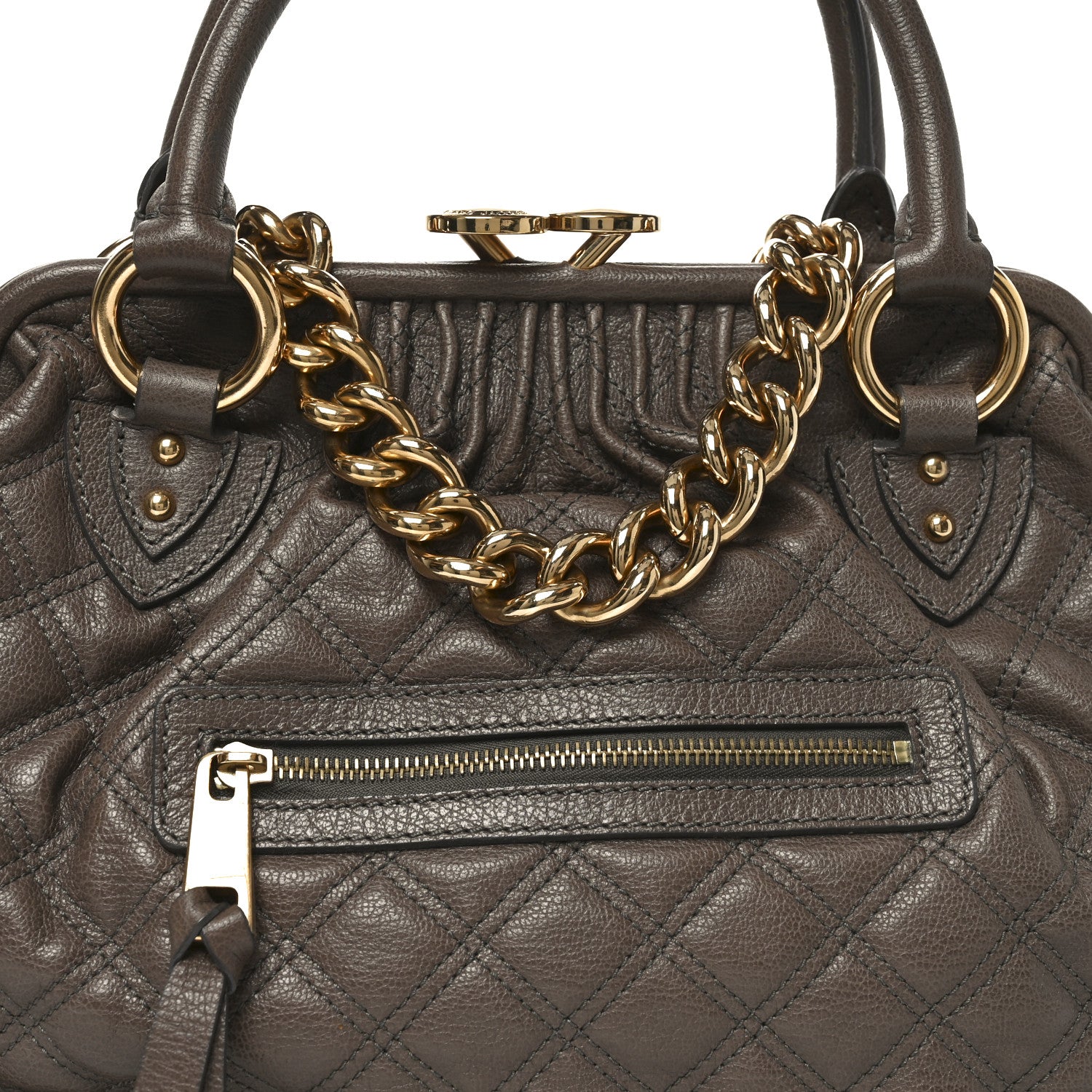 Marc Jacobs Calfskin Quilted Stam Brown 13 of 17