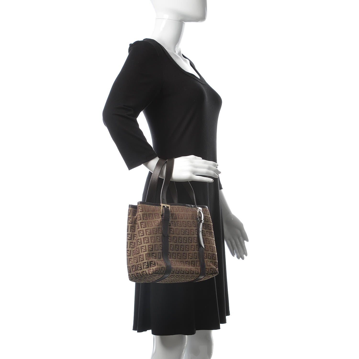 Fendi Zucchino Small Tote Brown 2 of 11