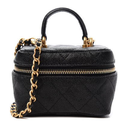 Chanel Caviar Quilted Mini Top Handle Vanity With Chain Black 1 of 11