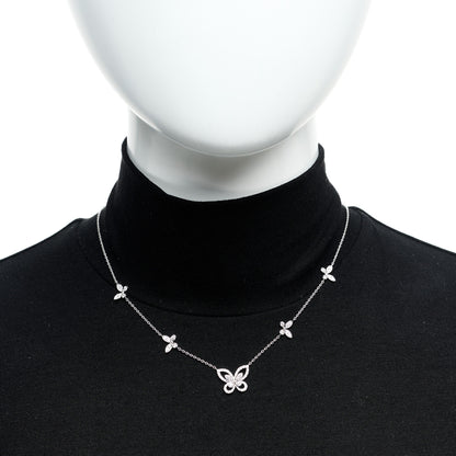 Graff 18K White Gold Diamond Multi Butterfly Silhouette Pendant Necklace 2 of 6
