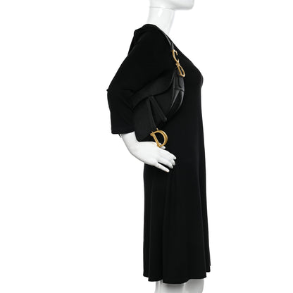 Christian Dior Grained Calfskin Saddle Bag Black 2 of 10