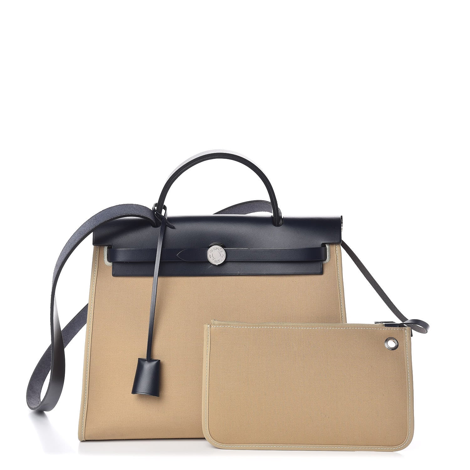 Hermes Vache Hunter Toile Herbag Zip 31 PM Trench Bleu Indigo 1 of 15