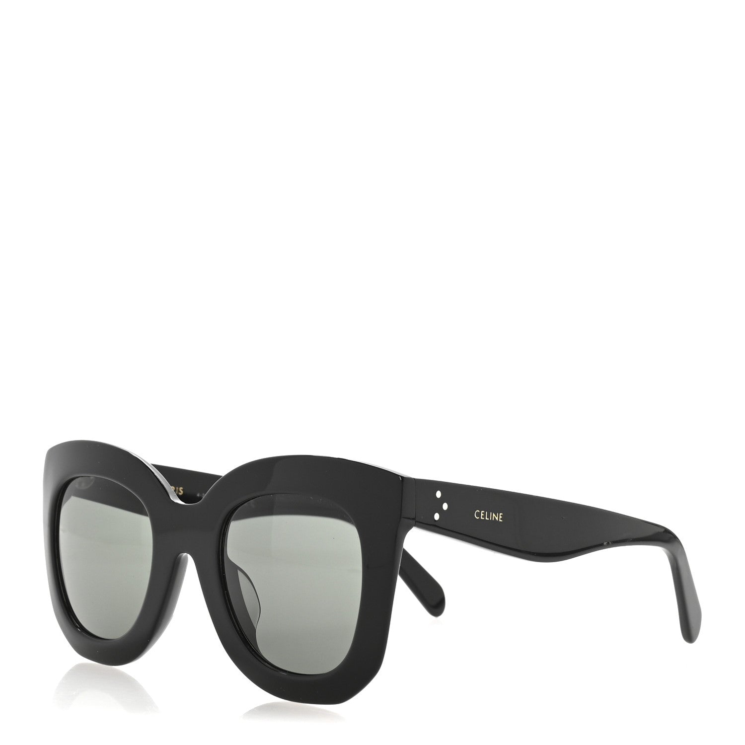 Celine Oversized Round Sunglasses CL4005FN Black 1 of 8