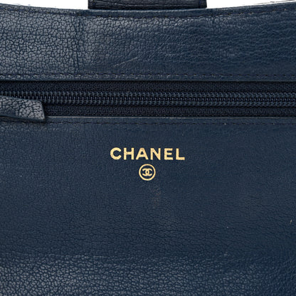 Chanel Patent Goatskin Quilted CC Eyelet Wallet On Chain WOC Blue 6 of 13