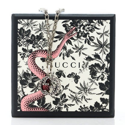 Gucci Sterling Silver Small Textured Interlocking G Pendant Necklace 7 of 7