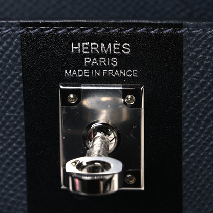 Hermes Epsom Tadelakt Chevre Mysore Casaque Etoilee Kelly Sellier 25 Ardoise Black Vert Peppermint 6 of 10
