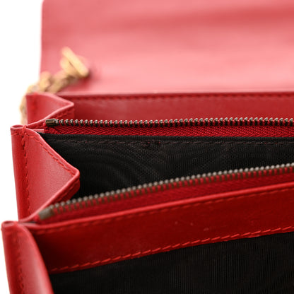 Gucci Calfskin Matelasse GG Marmont Chain Wallet Hibiscus Red 12 of 16