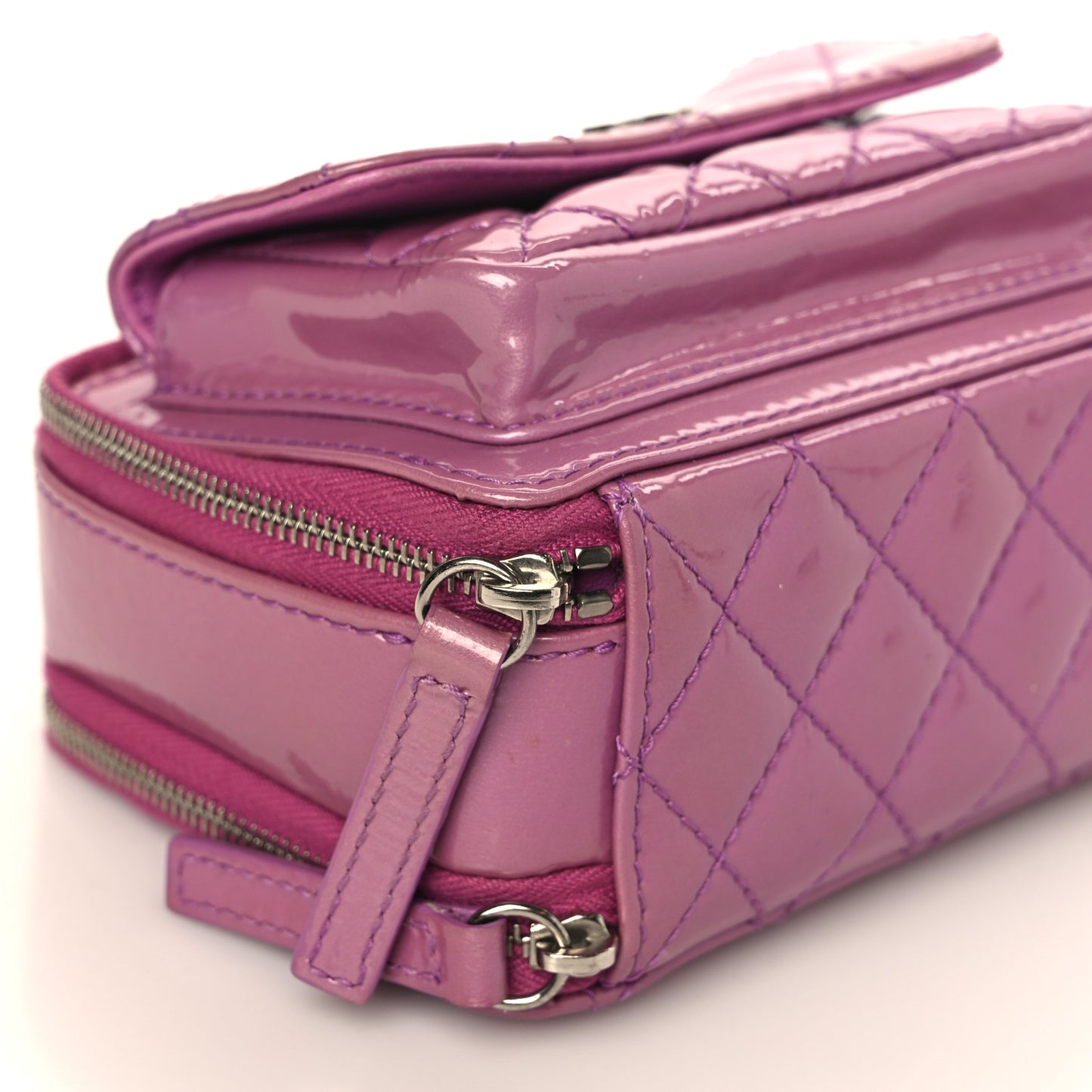 Patent Quilted Small Pocket Box Camera Case Purple