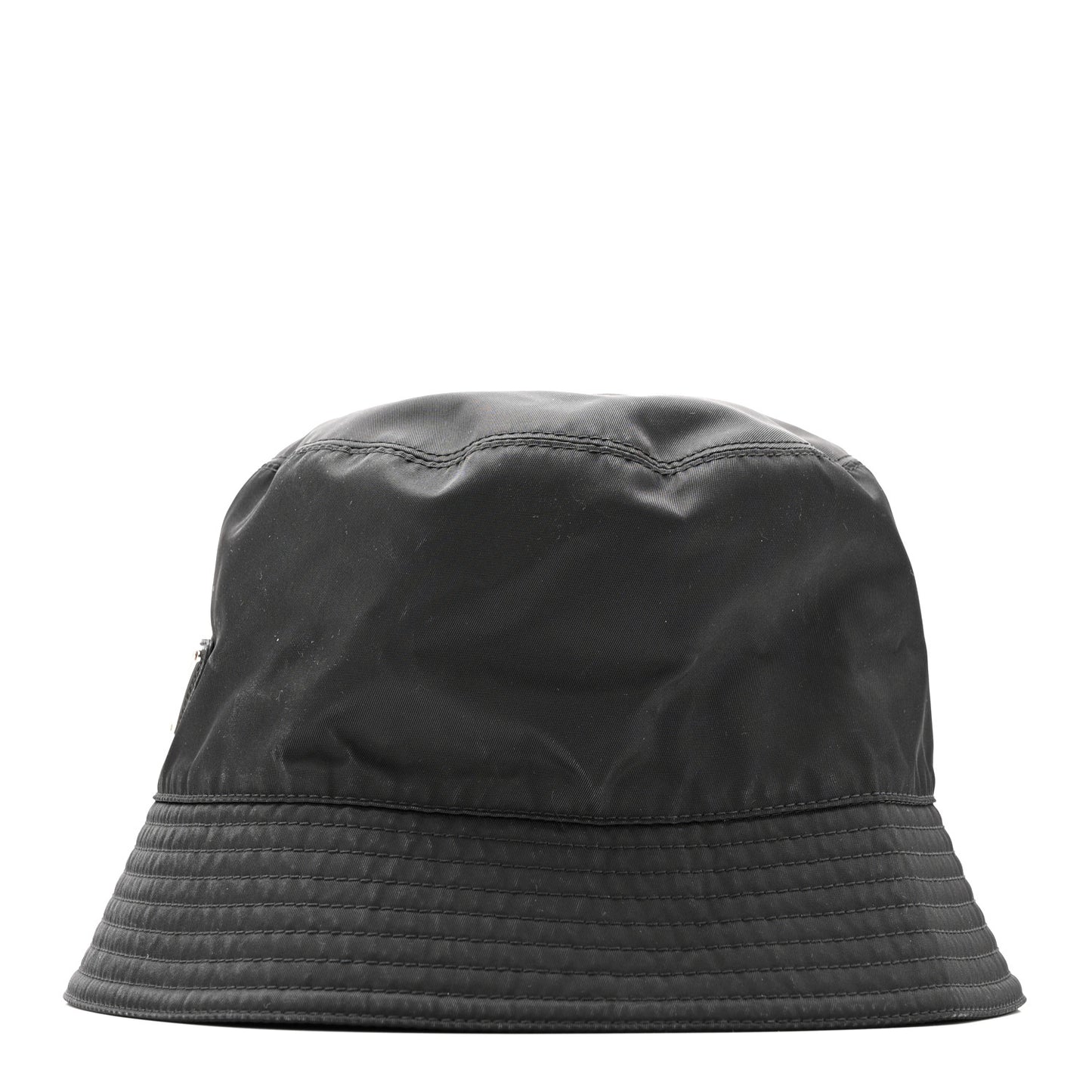 Re-Nylon Metal Triangle Logo Mens Bucket Hat L Black