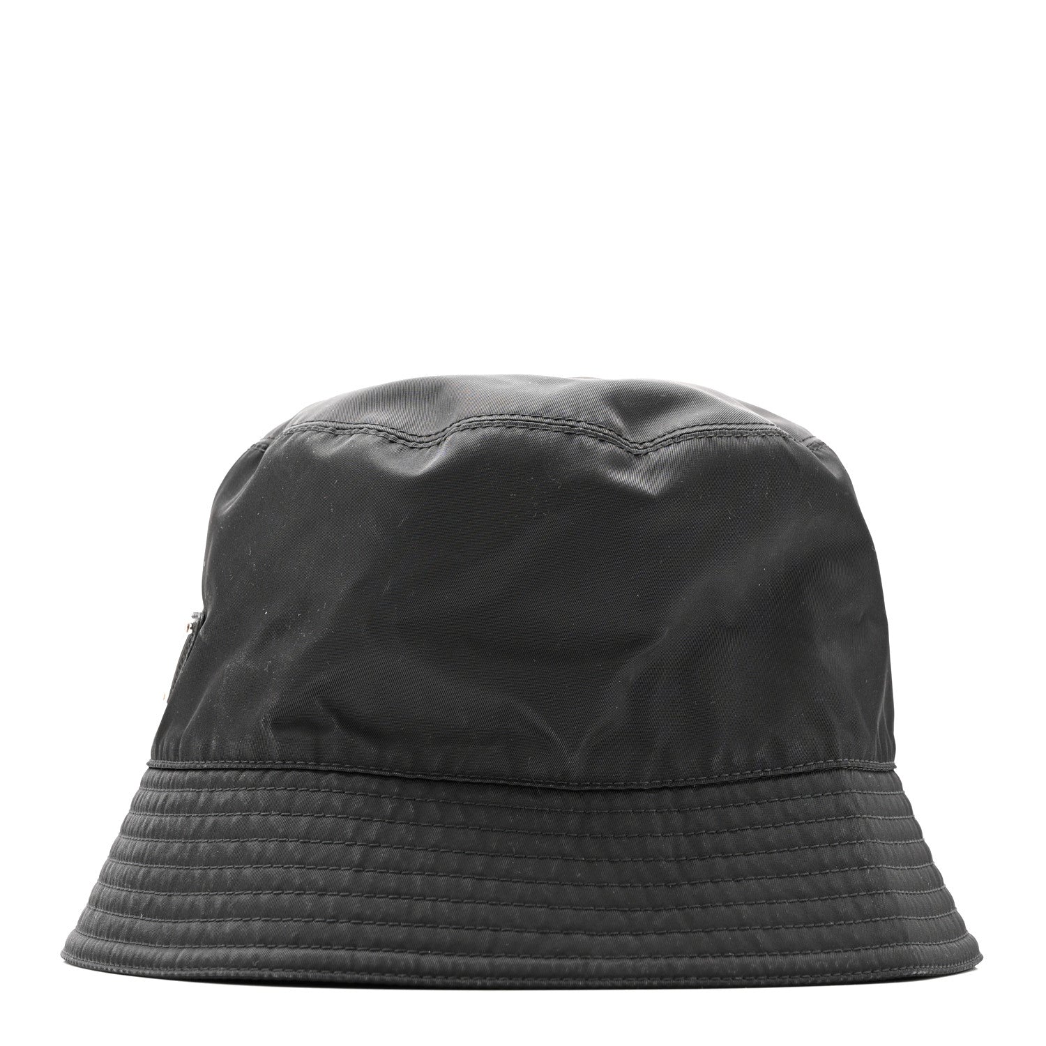 Prada Re-Nylon Metal Triangle Logo Mens Bucket Hat L Black 4 of 9