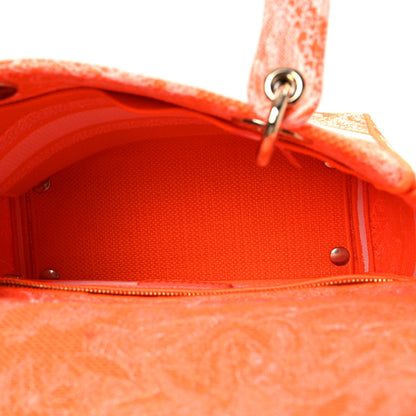 Christian Dior Canvas Toile De Jouy Reverse Embroidered Medium Lady D-Lite Fluorescent Orange 6 of 13