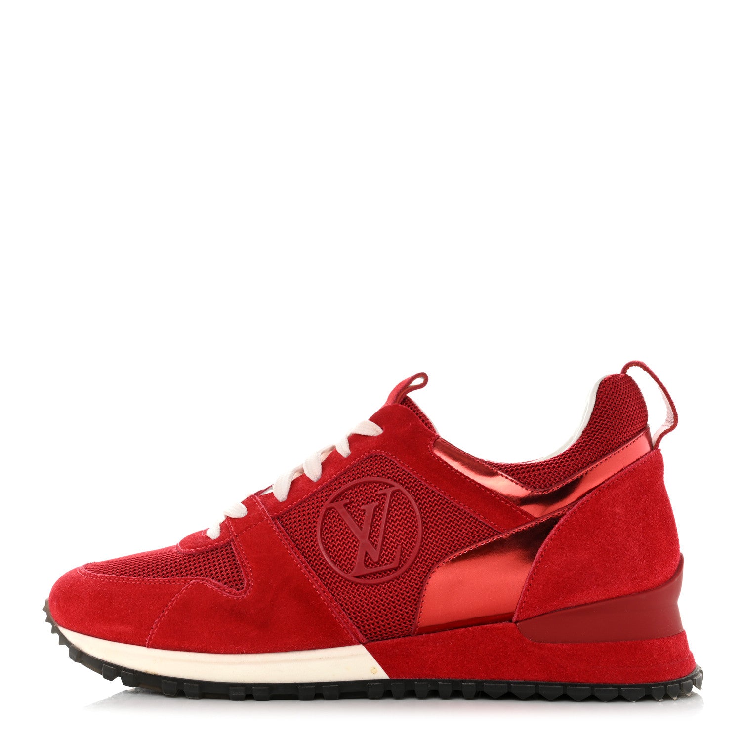 Louis Vuitton Suede Calfskin Run Away Sneakers 37.5 Rouge 1 of 9