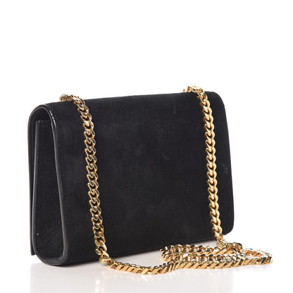 Saint Laurent Suede Small Classic Monogram Kate Tassel Satchel Black 3 of 9