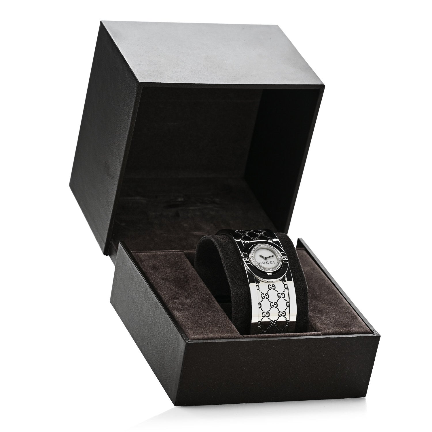 Gucci Stainless Steel Diamond Bezel Mother of Pearl 23mm Twirl Quartz Watch 5 of 5