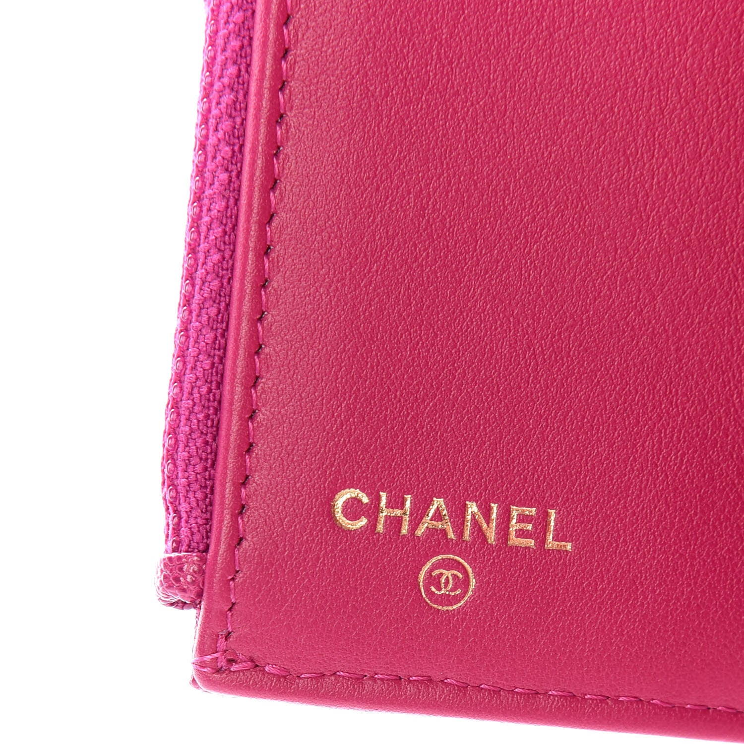 Chanel Caviar Quilted Compact Boy Wallet Dark Pink 6 of 8