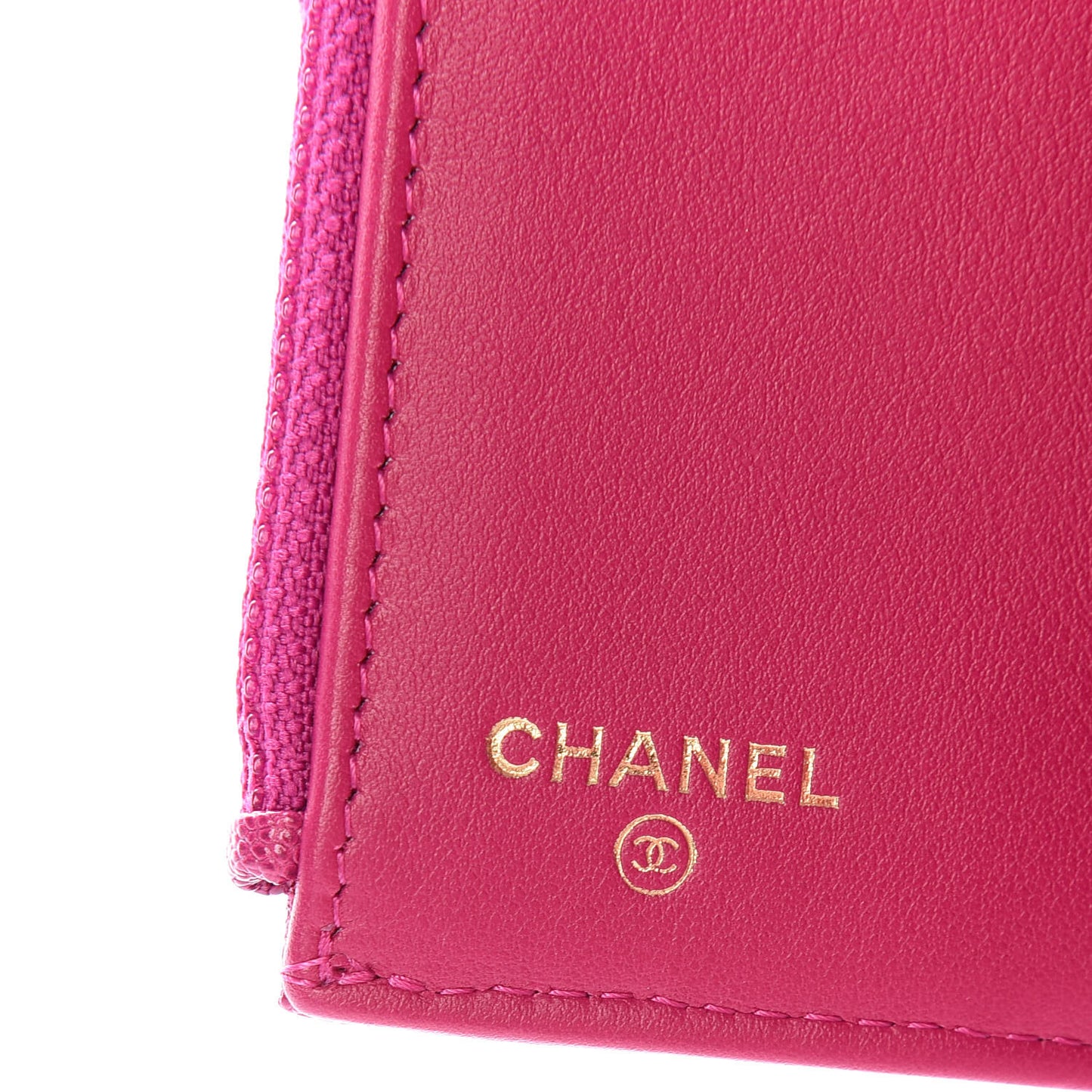Caviar Quilted Compact Boy Wallet Dark Pink