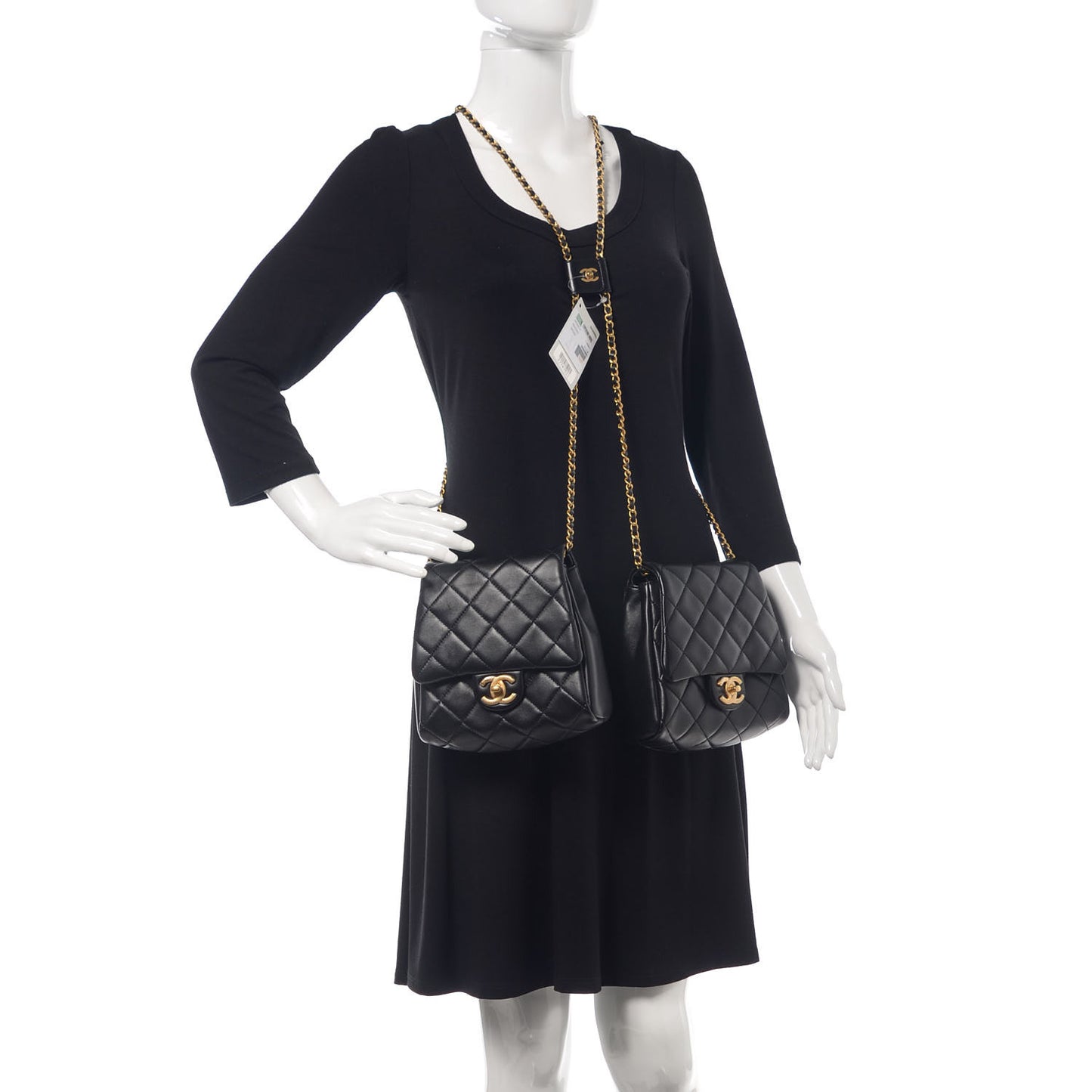Lambskin Quilted Side Packs Black