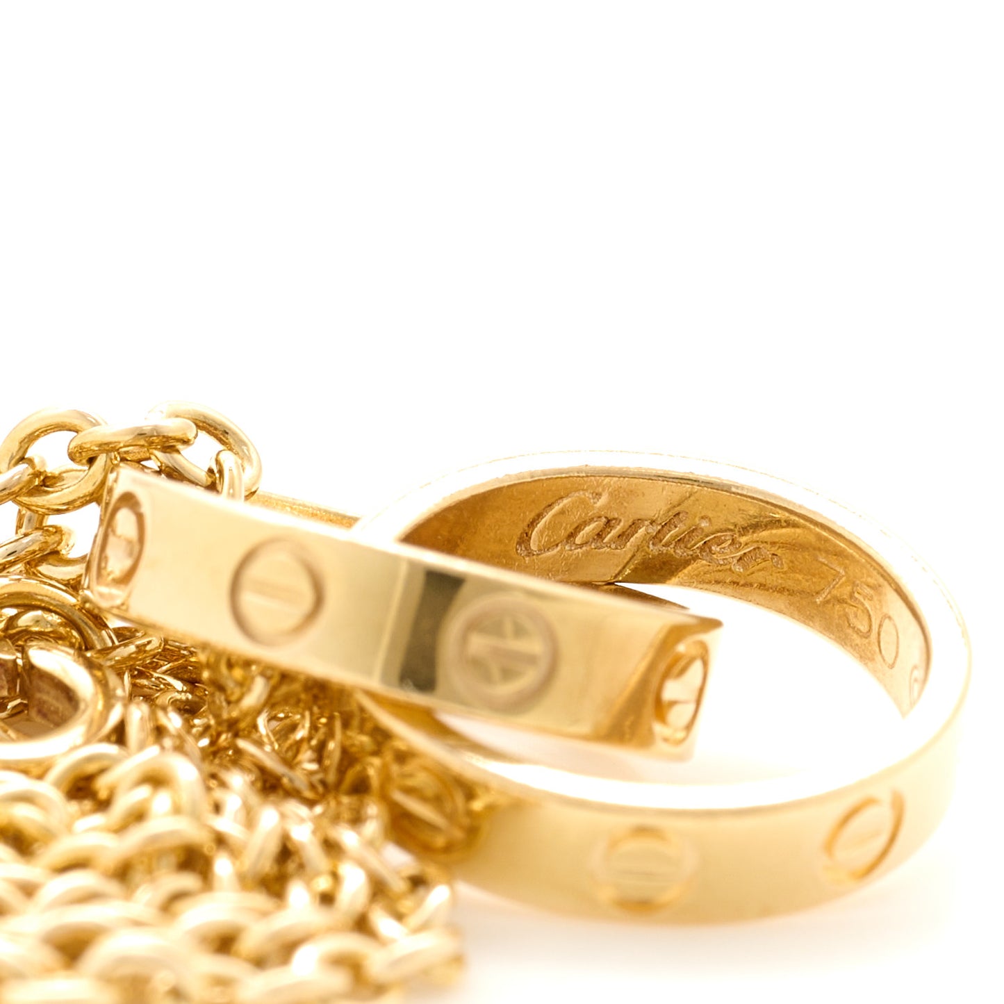 18K Yellow Gold Interlocking LOVE Necklace