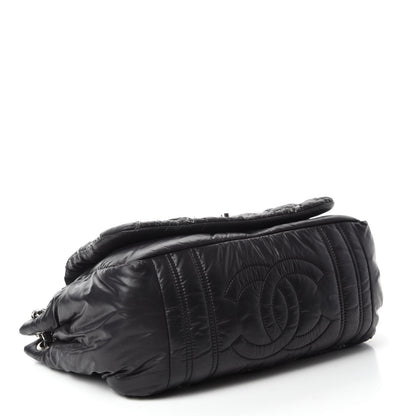 Chanel Nylon Quilted Tweed Stitch Bubble Flap Black 4 of 14