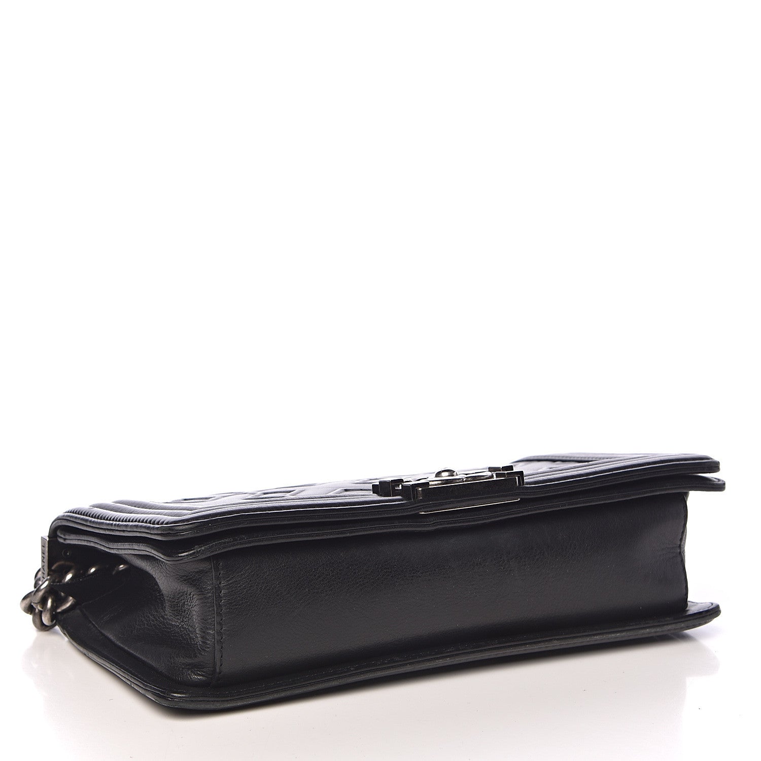 Chanel Calfskin Crystal Embossed Medium Boy Flap Black 4 of 11